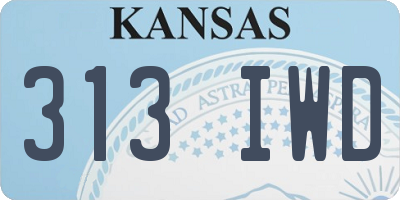 KS license plate 313IWD