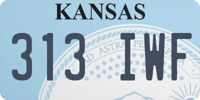 KS license plate 313IWF