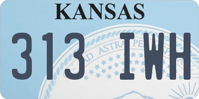 KS license plate 313IWH