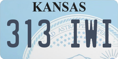 KS license plate 313IWI