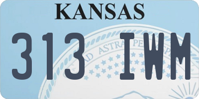 KS license plate 313IWM