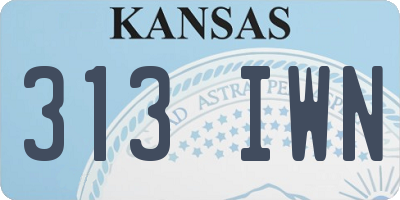 KS license plate 313IWN