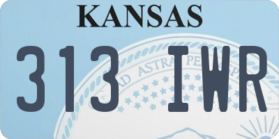 KS license plate 313IWR