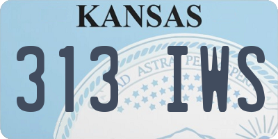 KS license plate 313IWS