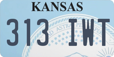 KS license plate 313IWT