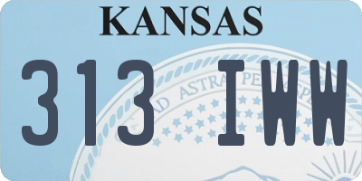 KS license plate 313IWW