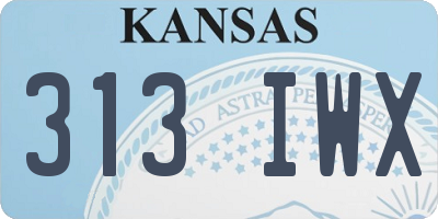 KS license plate 313IWX