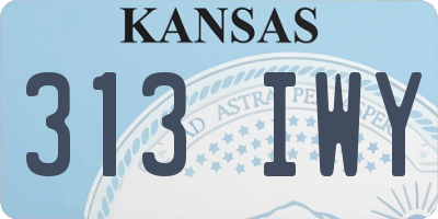 KS license plate 313IWY