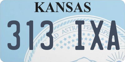 KS license plate 313IXA