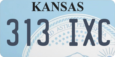 KS license plate 313IXC