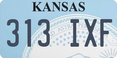 KS license plate 313IXF