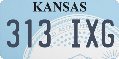 KS license plate 313IXG