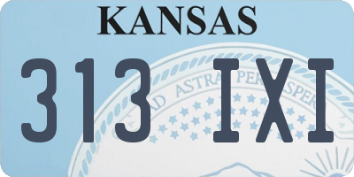 KS license plate 313IXI