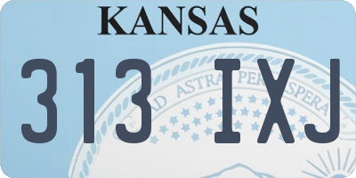 KS license plate 313IXJ