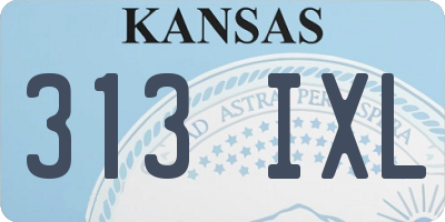 KS license plate 313IXL
