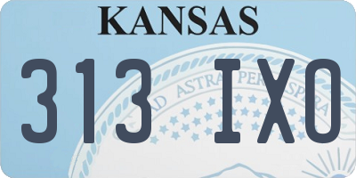 KS license plate 313IXO