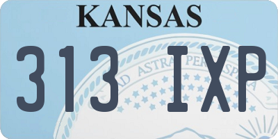 KS license plate 313IXP