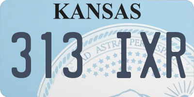 KS license plate 313IXR