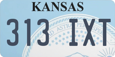KS license plate 313IXT