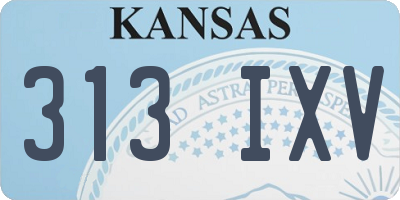 KS license plate 313IXV