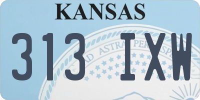 KS license plate 313IXW