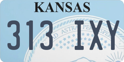 KS license plate 313IXY