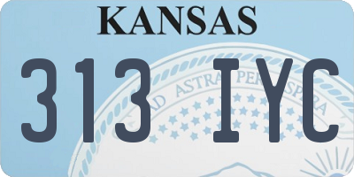 KS license plate 313IYC