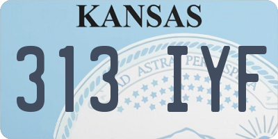 KS license plate 313IYF