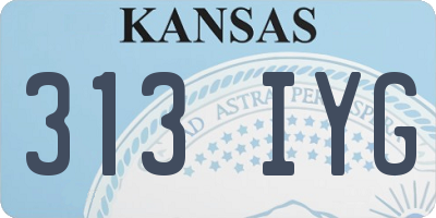 KS license plate 313IYG
