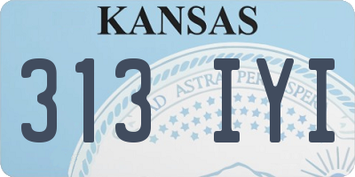 KS license plate 313IYI