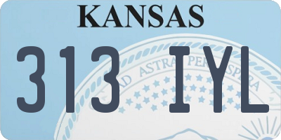 KS license plate 313IYL