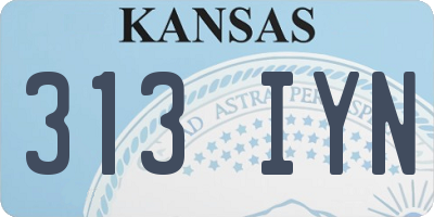 KS license plate 313IYN