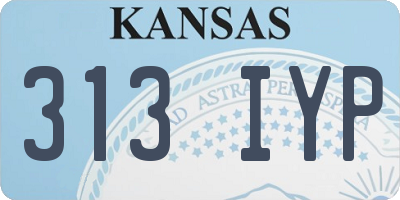 KS license plate 313IYP