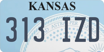 KS license plate 313IZD