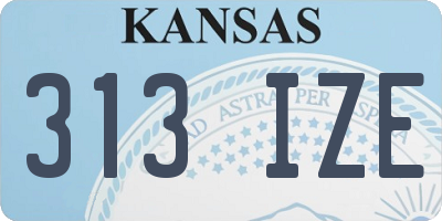KS license plate 313IZE