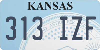 KS license plate 313IZF