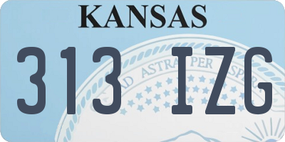 KS license plate 313IZG