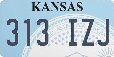 KS license plate 313IZJ