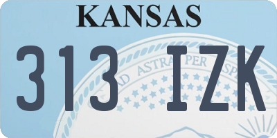 KS license plate 313IZK