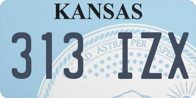 KS license plate 313IZX
