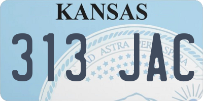 KS license plate 313JAC