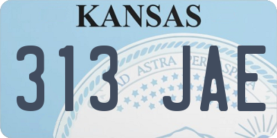 KS license plate 313JAE