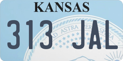 KS license plate 313JAL