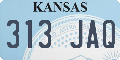 KS license plate 313JAQ