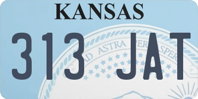 KS license plate 313JAT