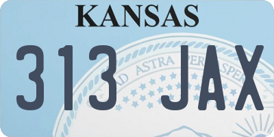 KS license plate 313JAX