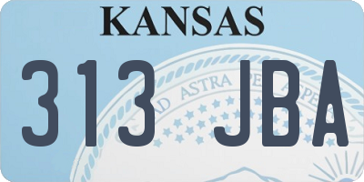 KS license plate 313JBA