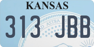 KS license plate 313JBB