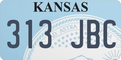 KS license plate 313JBC