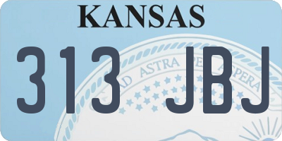 KS license plate 313JBJ